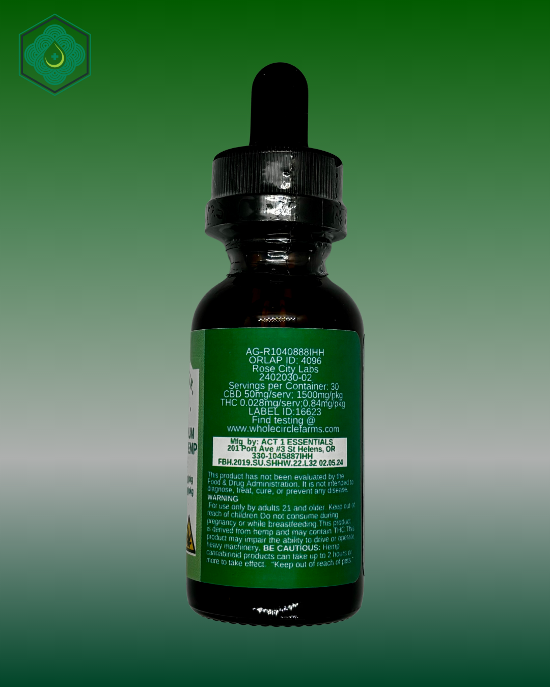 CBD Sublingual Tincture | Whole Circle Farms