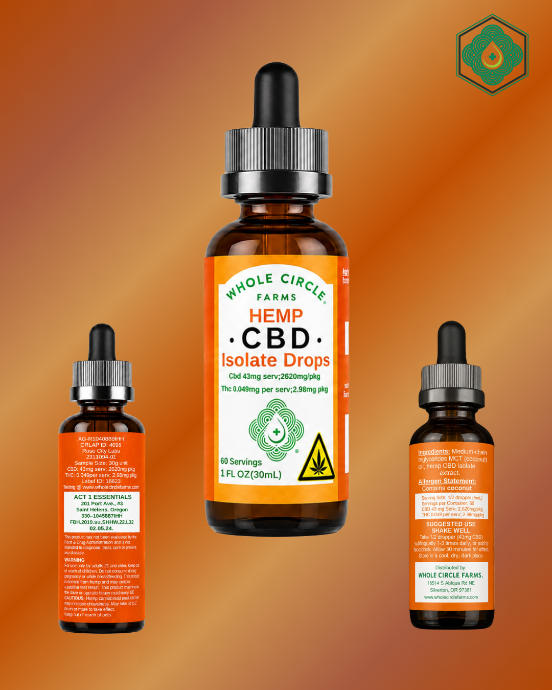THC-Free CBD Isolate Drops | Pure & Potent | Whole Circle Farms