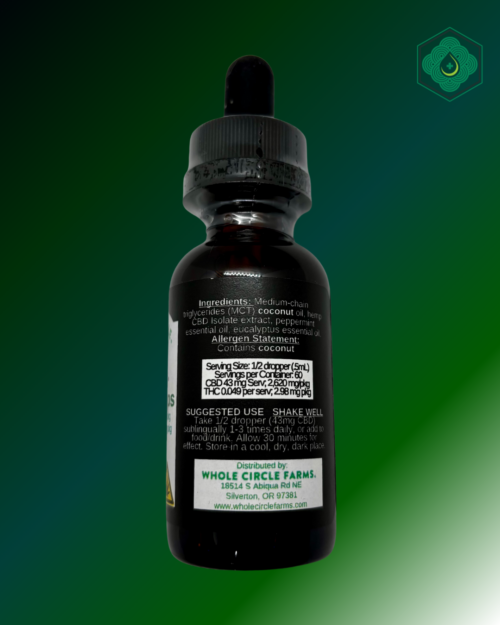 THC-Free CBD Isolate Drops | Peppermint Eucalyptus | Whole Circle