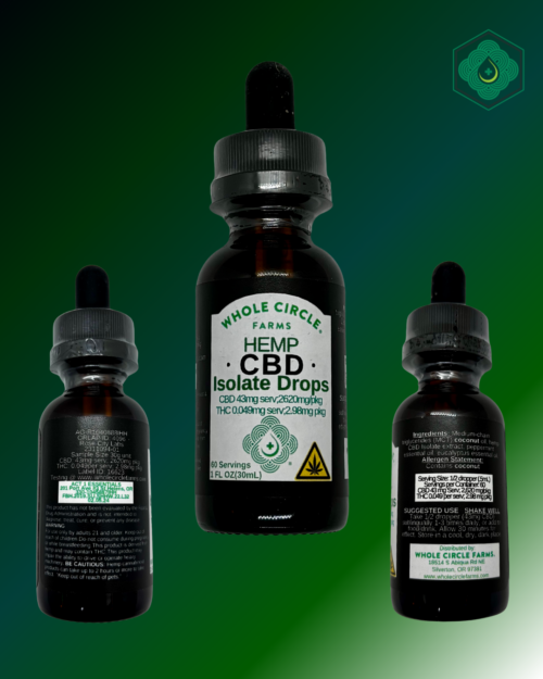 THC-Free CBD Isolate Drops | Peppermint Eucalyptus | Whole Circle