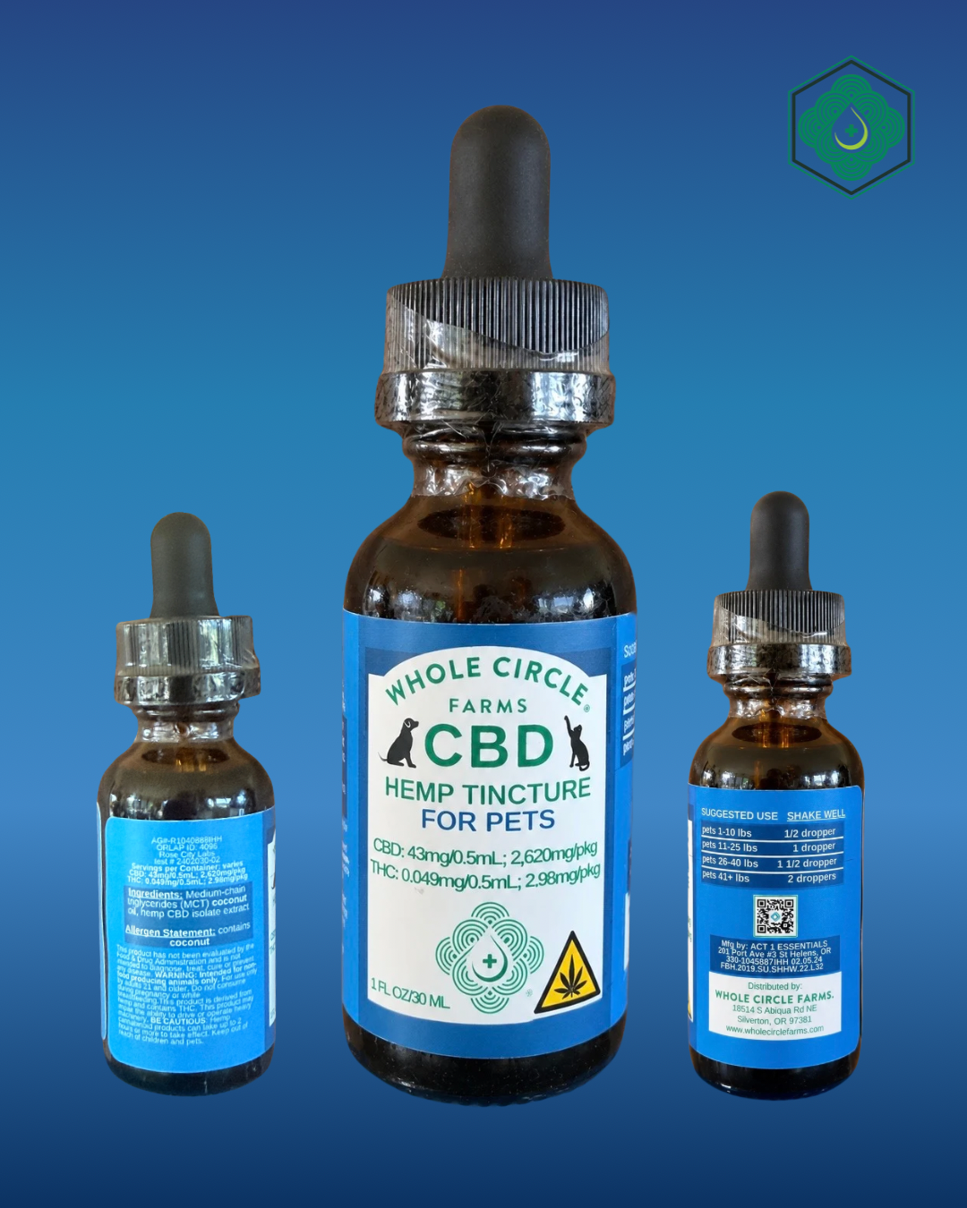 CBD Oil for Dogs & Cats | Pet Tincture for Wellness | Whole Circle